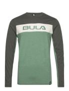 Retro Merino Wool Crew Sport Base Layer Tops Green Bula