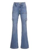 Trousers Denim Freja Cargo Bottoms Jeans Bootcut Jeans Blue Lindex