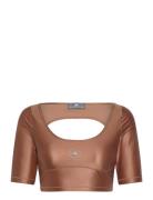 Asmc Crop Sport Crop Tops Short-sleeved Crop Tops Brown Adidas By Stella McCartney