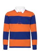 The Iconic Rugby Shirt Tops T-shirts Polo Shirts Long-sleeved Polo Shirts Blue Ralph Lauren Kids