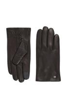 Essential Flag Leather Gloves Accessories Gloves Finger Gloves Black Tommy Hilfiger