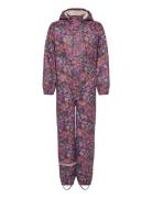 Pu Aop Rain Suit Teddy Rec Outerwear Coveralls Rainwear Coveralls Multi/patterned Mikk-line