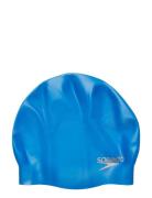 Plain Moulded Silic Cap Sport Sports Equipment Swimming Accessories Blue Speedo