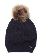 Hat W. Detachable Fake Fur Accessories Headwear Hats Winter Hats Black Minymo