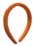 Solid Slim Beaded Hairbrace Accessories Hair Accessories Hair Band Orange Becksöndergaard