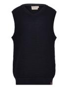 Slipover Ns Knit Tops Vests Navy Minymo