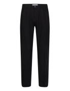 Slh196-Straight Mads Linen Pant Noos Bottoms Trousers Linen Trousers Black Selected Homme