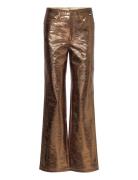 Textured High Waist Pants Designers Trousers Wide Leg Gold ROTATE Birger Christensen