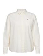 Tjw Boxy Stripe Linen Shirt Tops Shirts Linen Shirts White Tommy Jeans