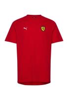 Ferrari Race Colored Shield Tee Sport Men Sports Clothes Sport Tops Sport T-Skjorte Red PUMA Motorsport