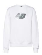 Sport Fleece Logo Crew Sport Women Sport Clothing Sport Sweatshirts & Hoodies Sport Sweatshirts White New Balance