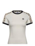 Leopard 3 Stripe T-Shirt Sport Sport Clothing Sports Tops & T-shirts Sport T-Skjorte Beige Adidas Originals