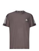 Own The Run T-Shirt Sport Men Sports Clothes Sport Tops Sport T-Skjorte Brown Adidas Performance