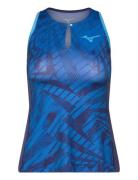 Mugen Printed Tank W Sport Women Sport Clothing Sports Tops & T-shirts Sport Tank Tops Blue Mizuno