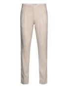 Bs Gustaf Slim Fit Chinos Bottoms Trousers Linen Trousers Beige Bruun & Stengade