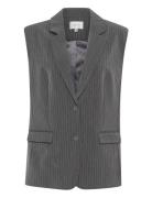 Joellegz Mel. Pinstripe Waistcoat Blazers Sleeveless Blazers Grey Gestuz