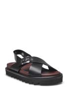 Light Chuncky Designers Sandals Flat Black Apair