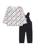 Levi's® Tee And Corduroy Overalls Set Sets Sets With Long-sleeved T-shirt Black Levi's