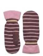 Thin Striped Emerald Mittens Accessories Gloves Thumb Gloves Brown Becksöndergaard