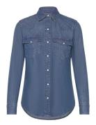 Slim Fit Denim Shirt Tops Shirts Denim Shirts Blue Lauren Ralph Lauren