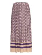 Monogram Print Pleated Skirt Skirts Knee-length & Midi Skirts Multi/patterned GANT