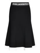 Flared Knit Skirt Skirts Knee-length & Midi Skirts Black Karl Lagerfeld