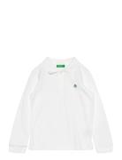 L/S Polo Shirt Tops T-shirts Polo Shirts Long-sleeved Polo Shirts White United Colors Of Benetton