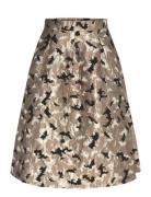 Jacquard Skirt Skirts Knee-length & Midi Skirts Brown Coster Copenhagen