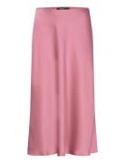 Satin Charmeuse Midi Skirt Skirts Knee-length & Midi Skirts Pink Lauren Ralph Lauren