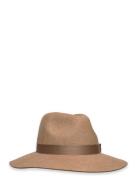 Ribbon-Trim Wool Fedora Accessories Headwear Hats Beige Lauren Ralph Lauren