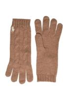 Cable-Knit Wool-Cashmere Gloves Accessories Gloves Finger Gloves Brown Polo Ralph Lauren