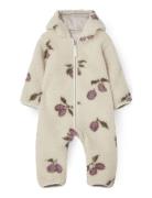 Prune Beige Pile Overall Outerwear Fleece Outerwear Fleece Coveralls Cream Garbo&Friends