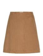 Slfjenny-Newibi Mw Corduroy Skirt D2 Skirts Knee-length & Midi Skirts Brown Selected Femme