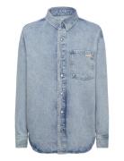 Dad Denim Overshirt Tops Shirts Denim Shirts Blue Calvin Klein Jeans