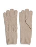 Th Naval Cable Gloves Accessories Gloves Finger Gloves Beige Tommy Hilfiger