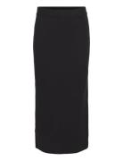 Objreynard Hw Knit Skirt Noos Skirts Knee-length & Midi Skirts Black Object