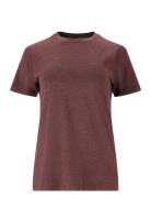 Alvaly W Melange S/S Tee Sport Women Sport Clothing Sports Tops & T-shirts Sport T-Skjorte Brown Endurance