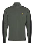 Golf Striped Midlayer Sport Men Sport Clothing Sport Fleeces & Midlayers Khaki Green Lyle & Scott Sport