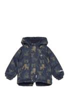 Snow Jacket Aop Outerwear Snow-ski Clothing Snow-ski Jacket Navy Minymo