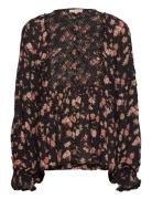 Cotton Slub Blouse Designers Blouses Long-sleeved Multi/patterned By Ti Mo