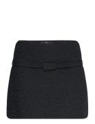 Tweed Mini-Skirt With Decorative Belt Skirts Short Skirts Black Mango