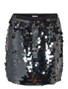 Nmmille Hw Short Big Sequin Skirt Wvn Skirts Short Skirts Silver NOISY MAY