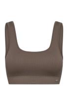 Ribbed Seamless Square Bra Sport Women Sport Clothing Sport Bras - All Khaki Green Drop Of Mindfulness