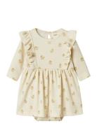 Nbflavo Emo Ls Body Dress Lil Dresses & Skirts Dresses Baby Dresses Long-sleeved Baby Dresses Cream Lil'Atelier