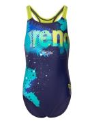 Girl's Arena Light Tricks Swimsuit Swim Pro Back N Badedragt Badetøj Navy Arena