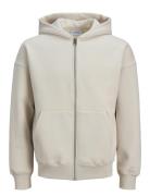 Jjeurban Edge Sweat Zip Hood Noos Tops Sweatshirts & Hoodies Hoodies Cream Jack & J S