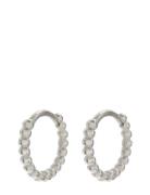 The Mini Continuous Beaded Huggies-Silver Accessories Jewellery Earrings Hoops Silver LUV AJ