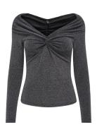 Onlqueen L/S Glitter Top Jrs Tops T-shirts & Tops Long-sleeved Grey ONLY