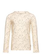 T-Shirt L/S Printed Tops T-shirts Long-sleeved T-Skjorte Cream Petit Piao