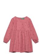 Dress Dresses & Skirts Dresses Casual Dresses Long-sleeved Casual Dresses Pink United Colors Of Benetton